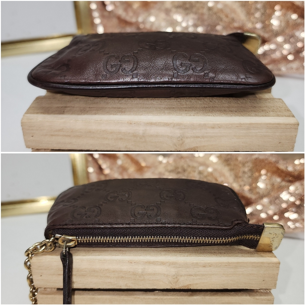 Authentic Gucci Guccissima Brown Leather Keychain Pouch With Retail Bag - Picture 16 of 17